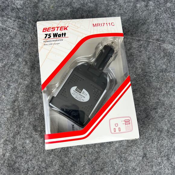 BESTEK 75W Power Inverter DC 12V to 110V AC Car Inverter Power Converter - Picture 1 of 2